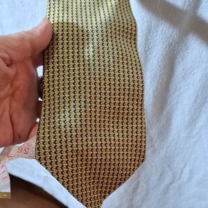 Allen Solly Gold and Black Tie with Micro-Pattern